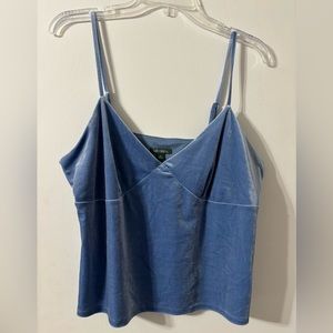 Baby blue velvet crop top